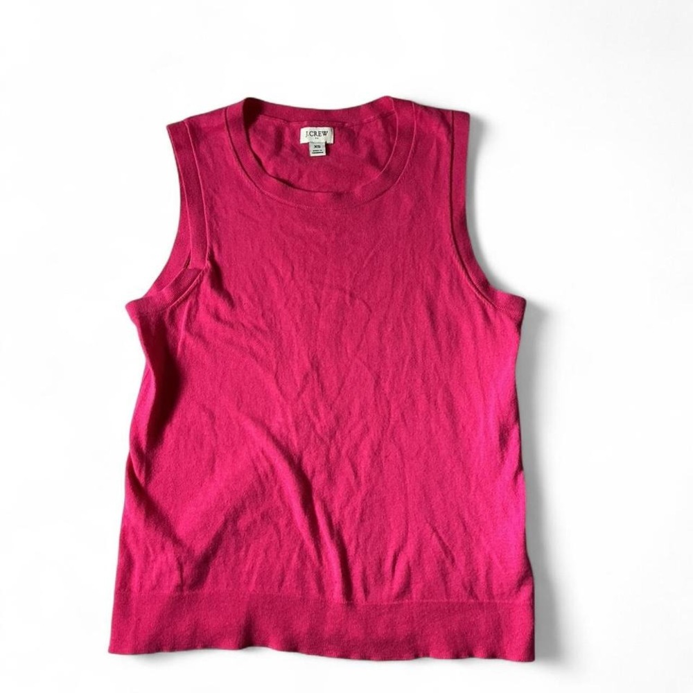 J.Crew Hot Pink Sleeveless Sweater Tank‎ Top Knit Vest XS Casual